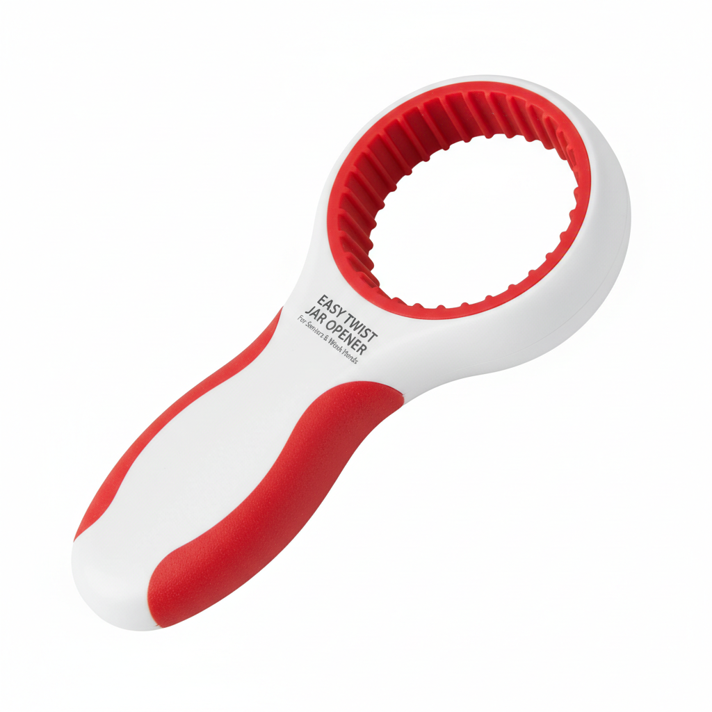 Ergonomic rubber grip jar opener tool for tight lids
